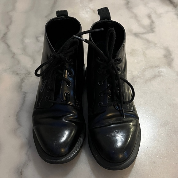 Dr. Martens Emmeline Brown Sole Lace up Ankle Combat Boots - Picture 4 of 8